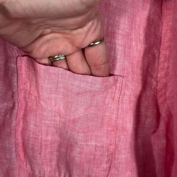Brooks Brothers Pink Linen Short Sleeve Shirt size L Large The Original Polo - Picture 3 of 8